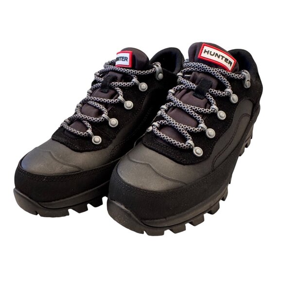 Hunter Explorer Leather Size 6 EU 37 Sneaker Black Lace Up NWOB Boots $138 - Picture 5 of 12